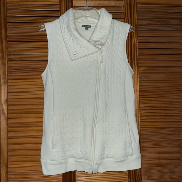 Talbots Jackets & Blazers - T by Talbots Zip Up Cream  Small Vest‎